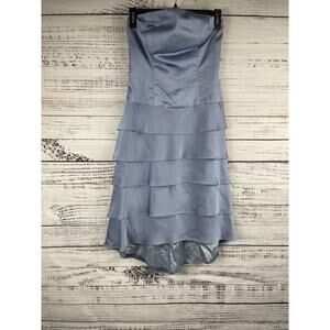 Lazaro Dress Womens 6 Strapless Tiered Ruffle Formal Cocktail Made in USA Elegan